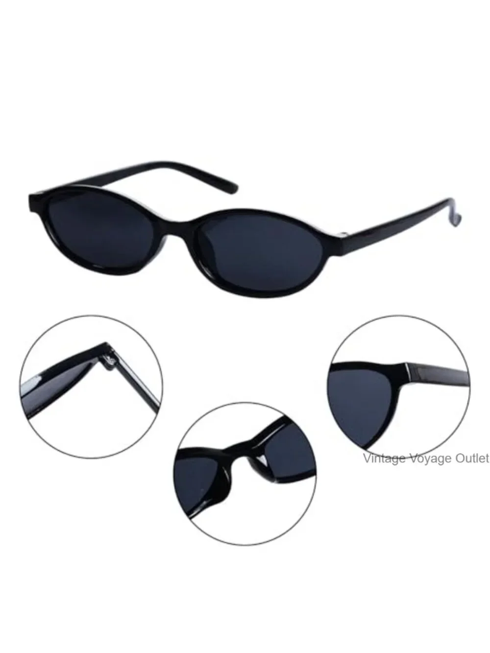 Retro Oval Cat Eye Sunglasses 3 Pair Set 90s Y2K Trendy UV Protection